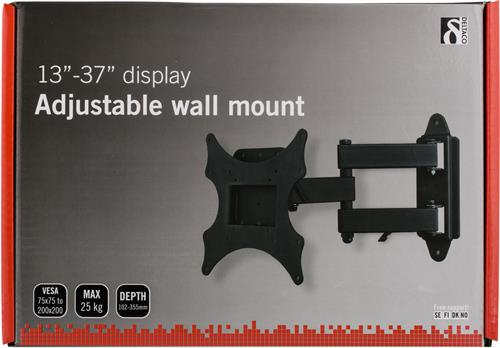 DELTACO v&auml;ggf&auml;ste f&ouml;r LCD/Plasma, 13-37&quot;, max 25kg, 3 leder, svart