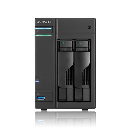 ASUSTOR AS-202TE 2-Bay NAS Intel ATOM Dual Core 1 GB DDR3 GbE x 1 USB 3.0 &amp; SATA III WoL System Sleep Mode
