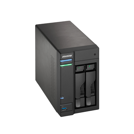 ASUSTOR AS-202TE 2-Bay NAS Intel ATOM Dual Core 1 GB DDR3 GbE x 1 USB 3.0 &amp; SATA III WoL System Sleep Mode