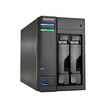 ASUSTOR AS-202TE 2-Bay NAS Intel ATOM Dual Core 1 GB DDR3 GbE x 1 USB 3.0 &amp; SATA III WoL System Sleep Mode
