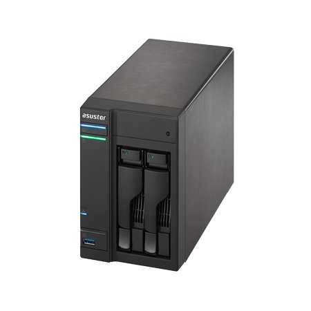 ASUSTOR AS-202TE 2-Bay NAS Intel ATOM Dual Core 1 GB DDR3 GbE x 1 USB 3.0 &amp; SATA III WoL System Sleep Mode