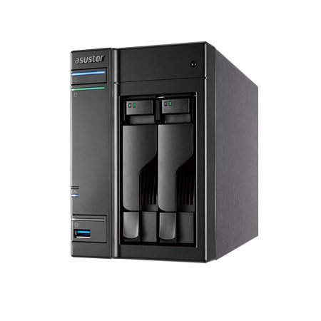 ASUSTOR AS-202TE 2-Bay NAS Intel ATOM Dual Core 1 GB DDR3 GbE x 1 USB 3.0 &amp; SATA III WoL System Sleep Mode