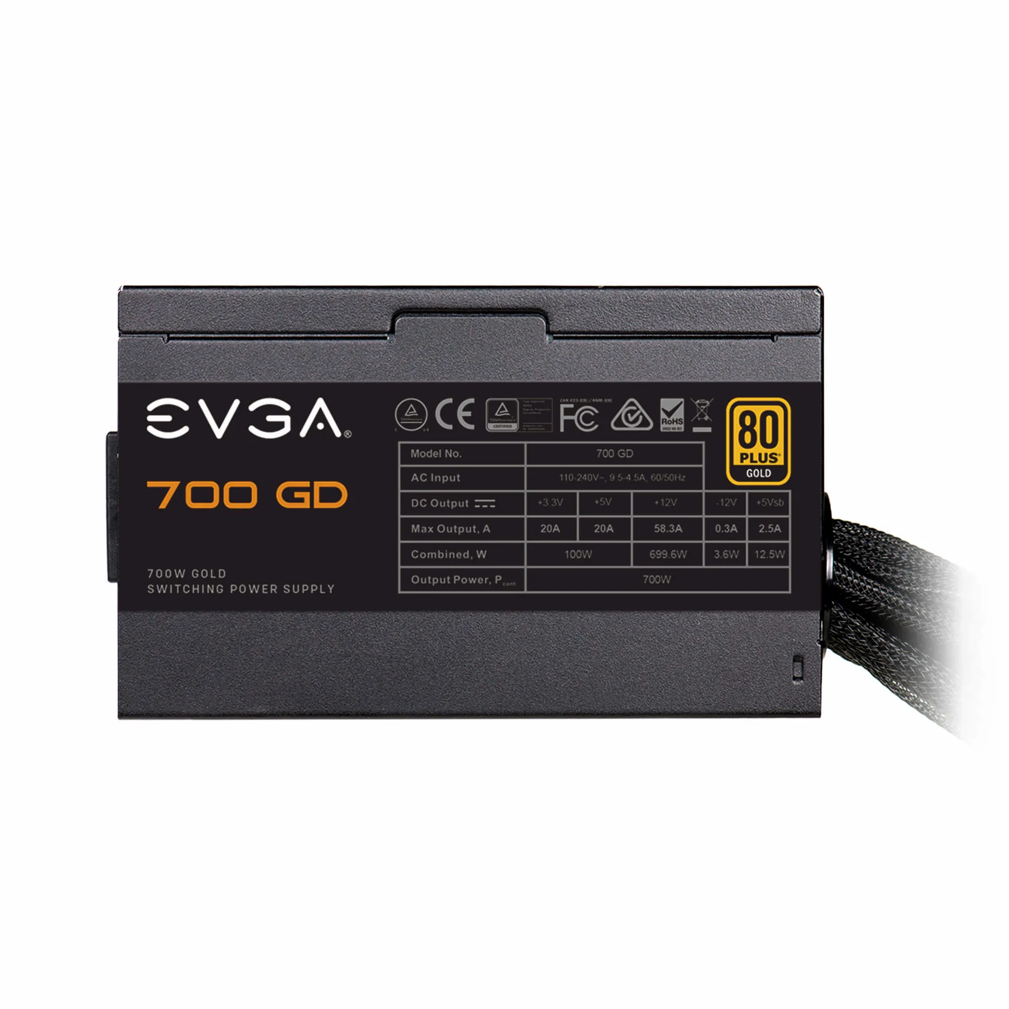 EVGA GD 700W -virtal&auml;hde, 80 Plus Gold