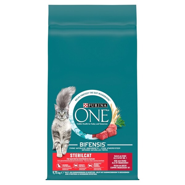 Purina ONE Sterilcat Beef, Dry food for cats, Adult, 9.75kg