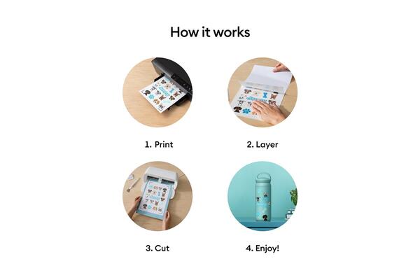 Cricut&reg; Printable Waterproof Sticker Set &ndash; A4 (6 ct)