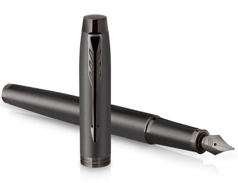 Parker IM Monochrome Titanium Fountain pen F Blue ink