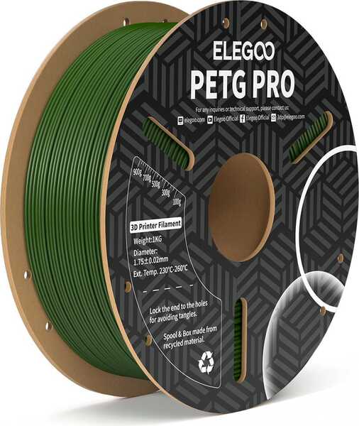 ELEGOO PETG 1.75 mm, 1 kg -3D-tulostusfilamentti, oliivinvihre&auml;
