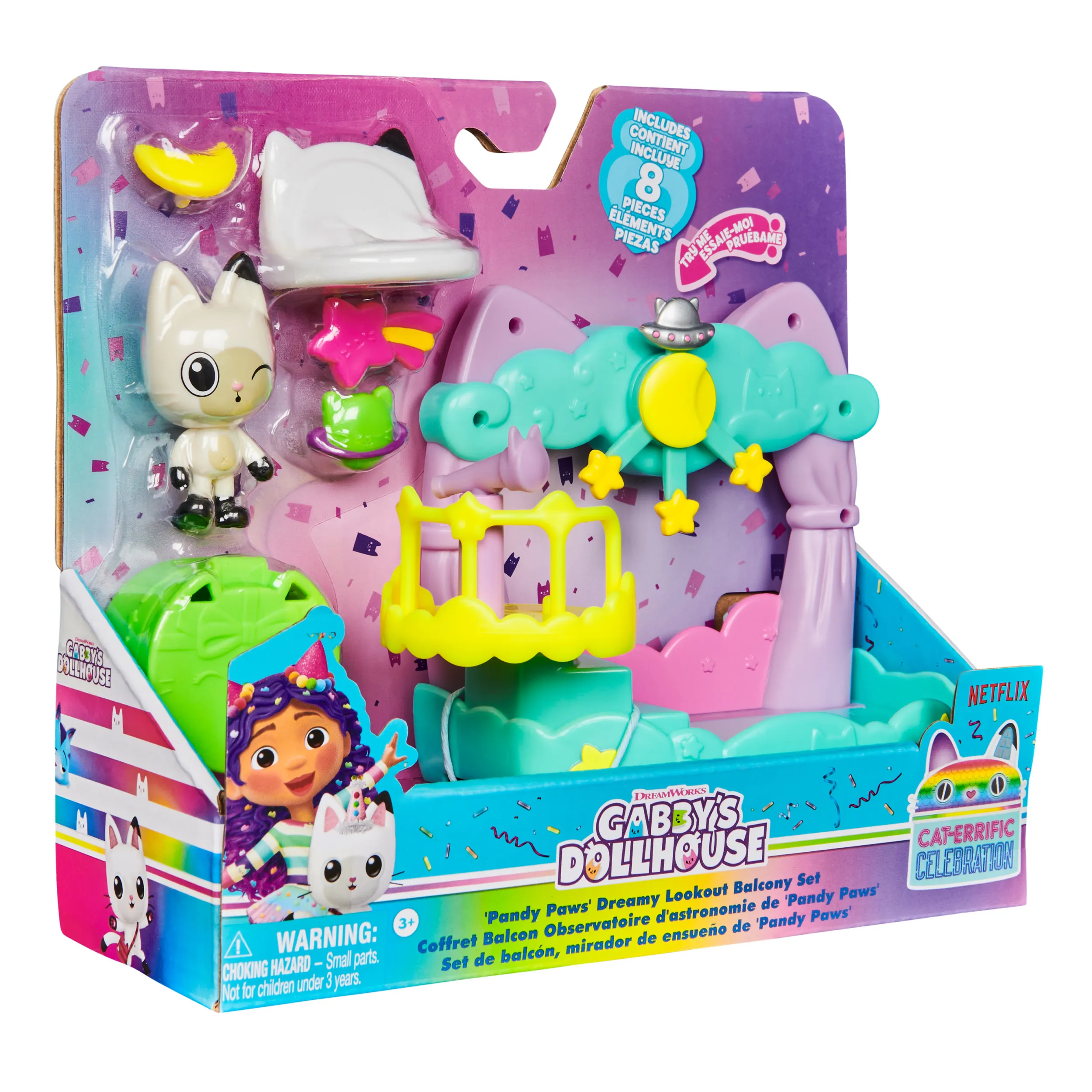 Spin Master Gabby's Dollhouse - Balcony Playset Pandy Paws Starry Sky