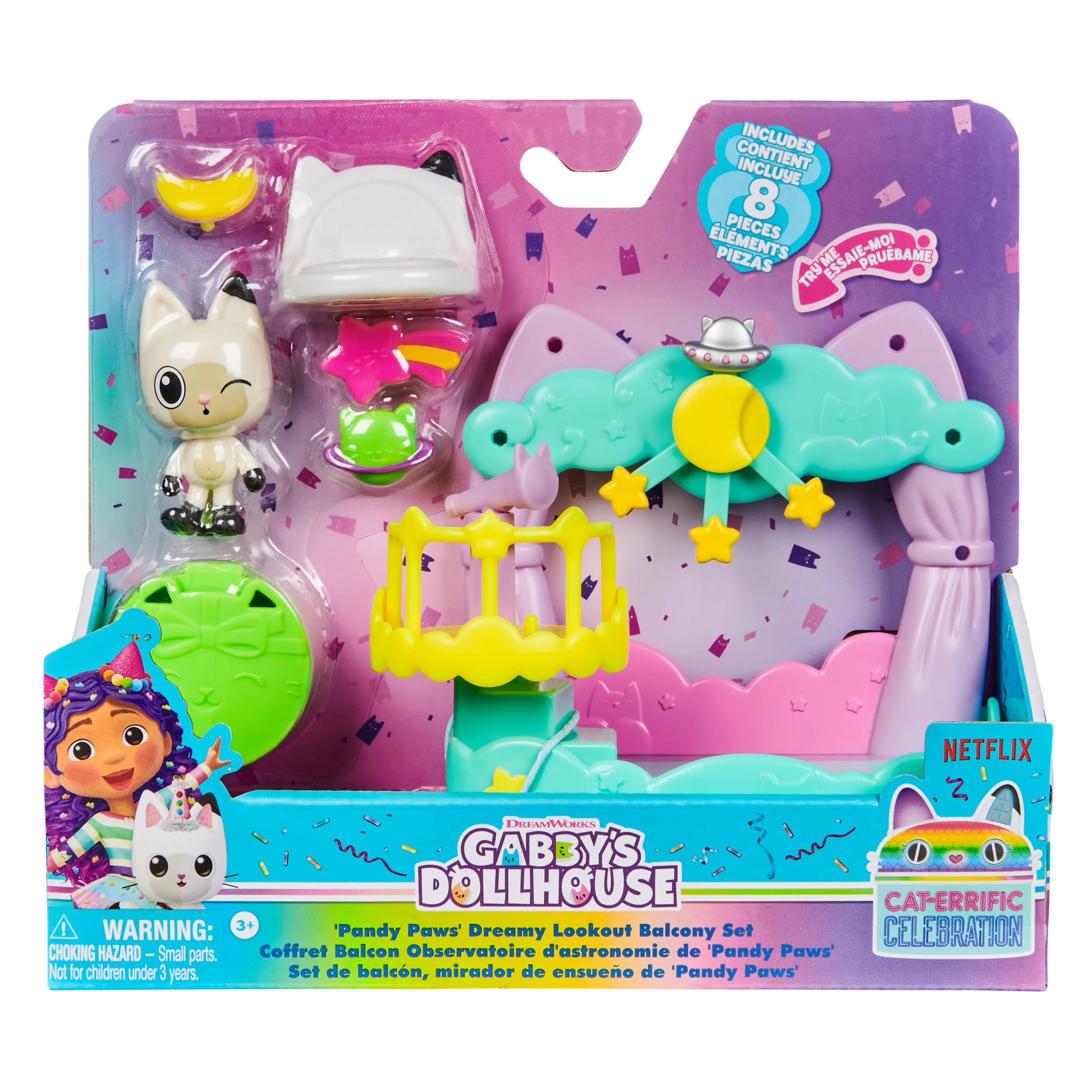 Spin Master Gabby's Dollhouse - Balcony Playset Pandy Paws Starry Sky