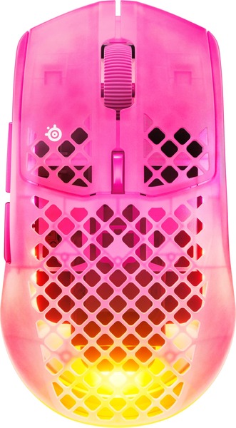 SteelSeries Aerox 3 Wireless Gen 2 Wireless Gaming Mouse, Transparent, Magenta