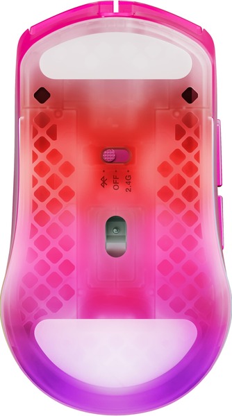 SteelSeries Aerox 3 Wireless Gen 2 Wireless Gaming Mouse, Transparent, Magenta
