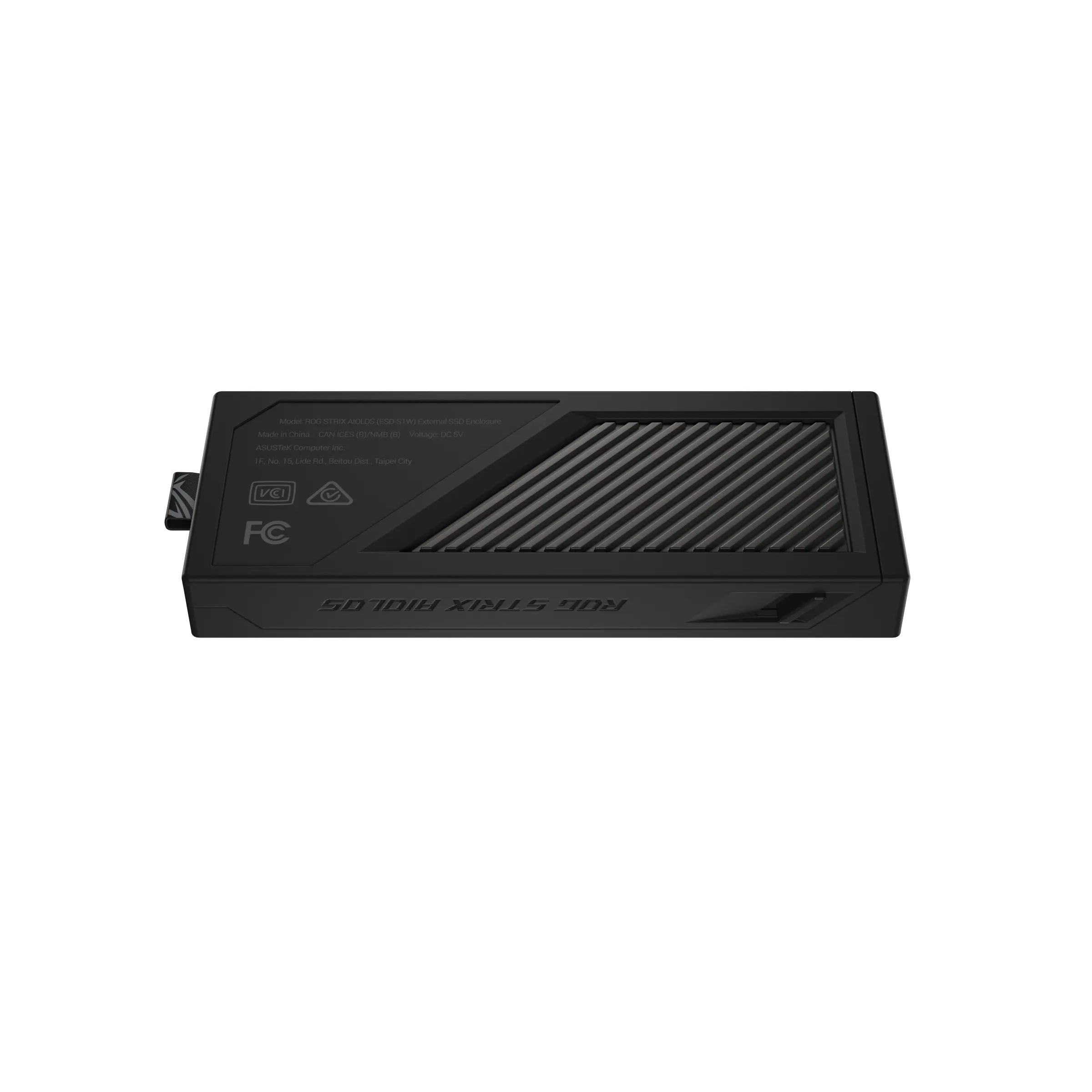 ASUS ROG Strix Aiolos M.2 NVMe/SATA SSD-kapsling, USB-C, USB 3.2 Gen 2x2, svart