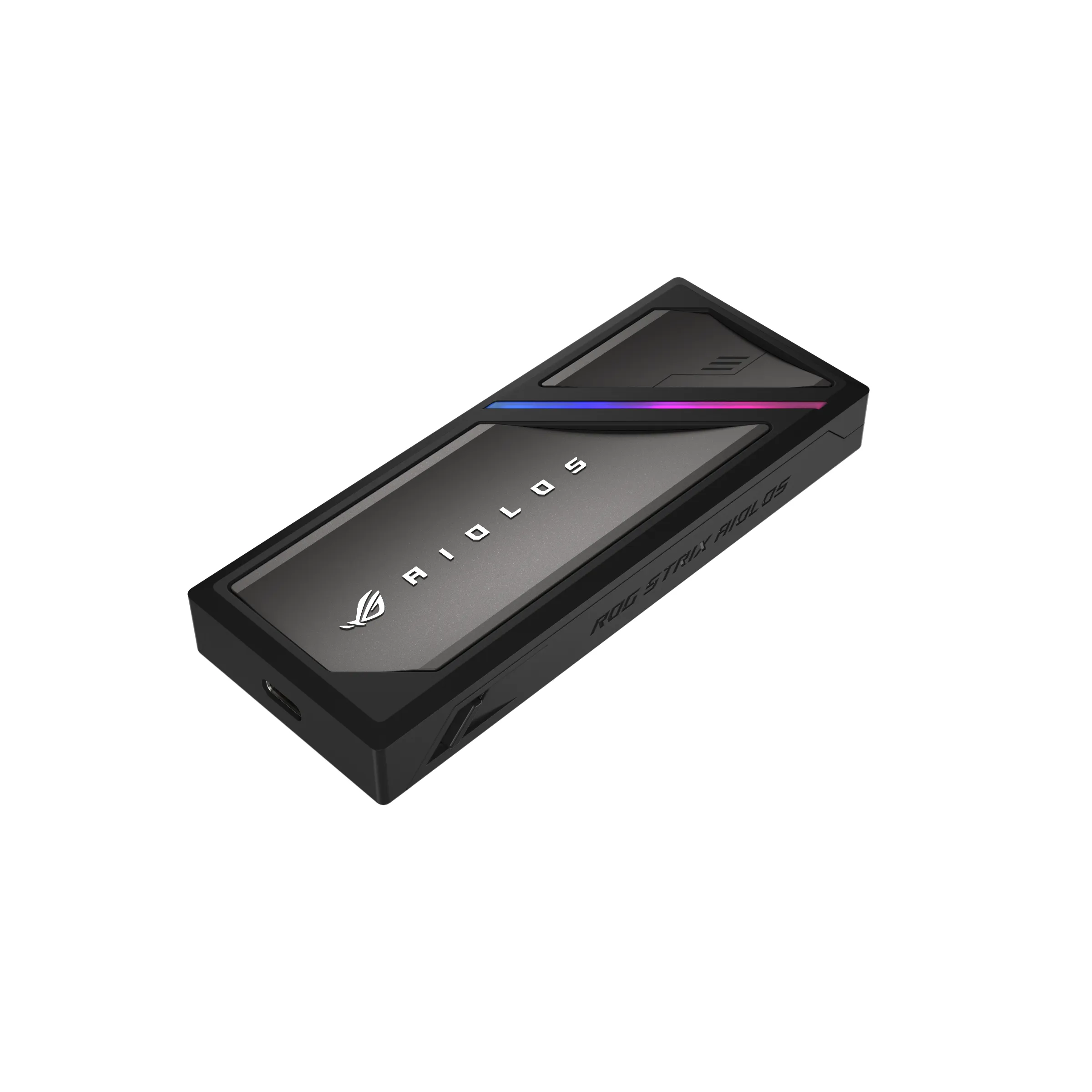 ASUS ROG Strix Aiolos M.2 NVMe/SATA SSD-kapsling, USB-C, USB 3.2 Gen 2x2, svart