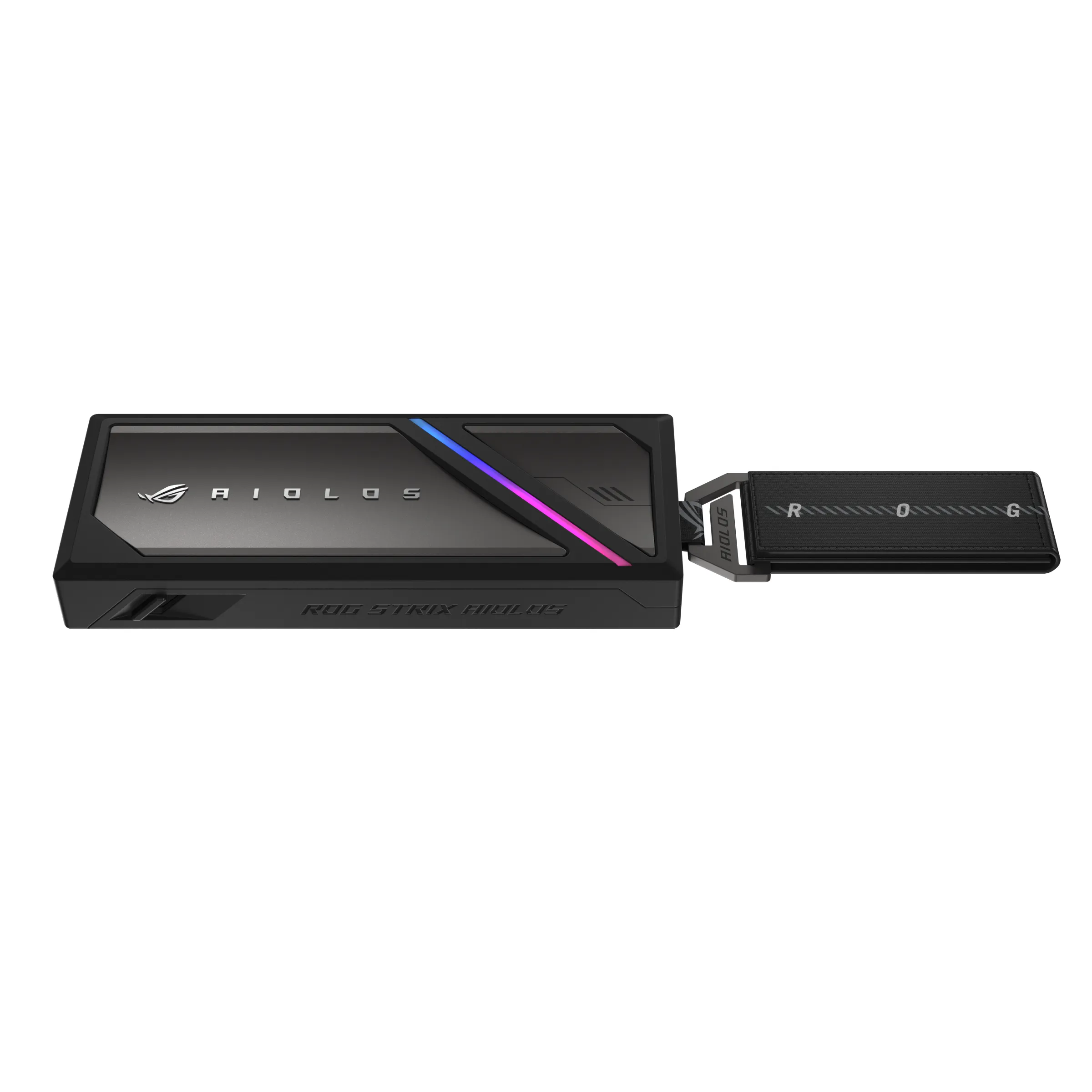 ASUS ROG Strix Aiolos M.2 NVMe/SATA SSD-kapsling, USB-C, USB 3.2 Gen 2x2, svart