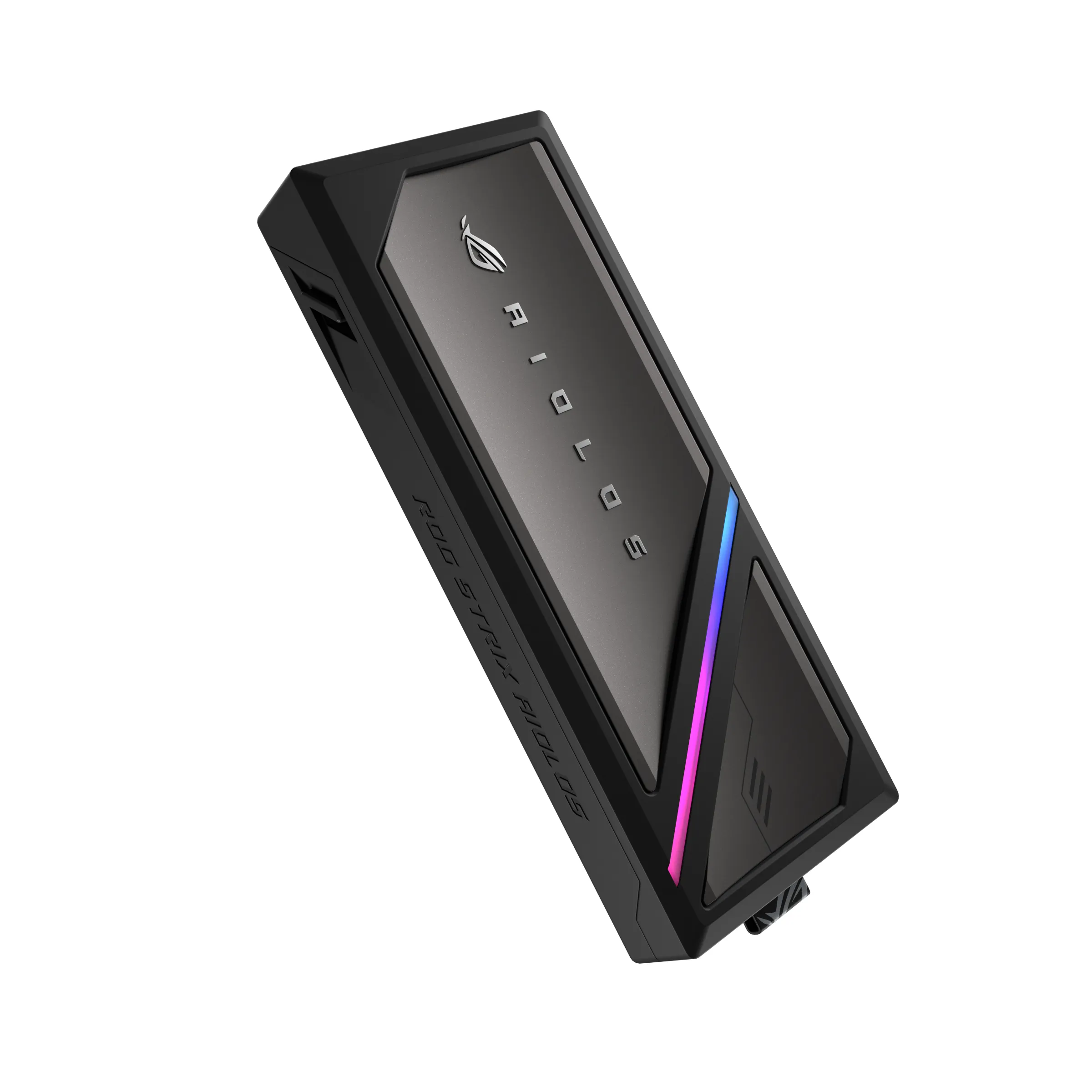 ASUS ROG Strix Aiolos M.2 NVMe/SATA SSD-kapsling, USB-C, USB 3.2 Gen 2x2, svart