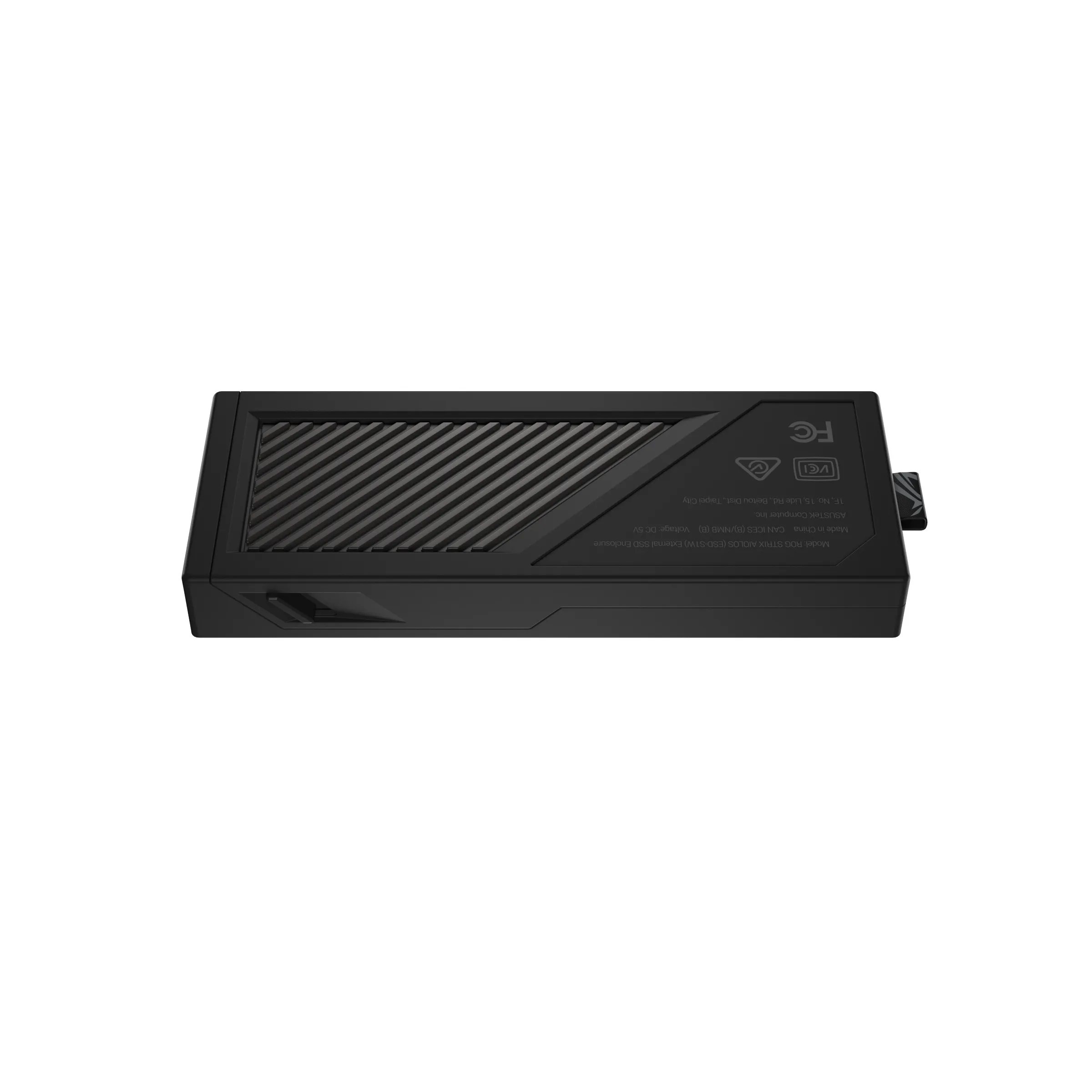 ASUS ROG Strix Aiolos M.2 NVMe/SATA SSD-kapsling, USB-C, USB 3.2 Gen 2x2, svart