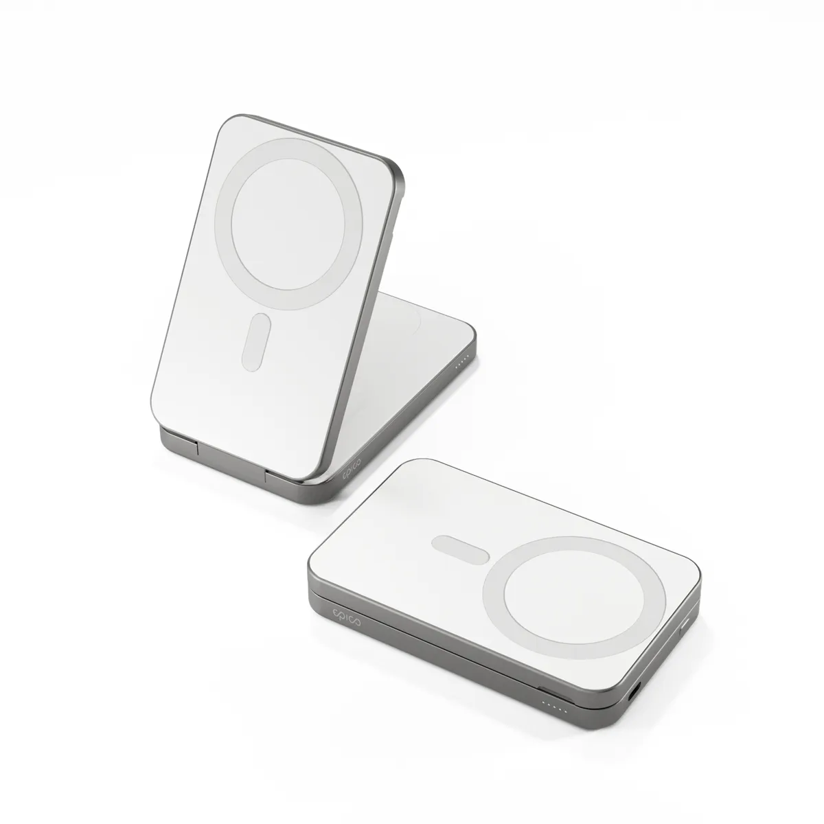 Epico UltraBase 4in1 8000mAh Fold Power Bank  &amp;  Wireless Charging Stand | White | Qi2  &amp;  MagSafe Compatible