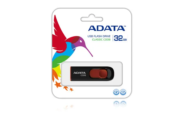 A-DATA C008 USB 2.0 32GB memory stick, Black/Red