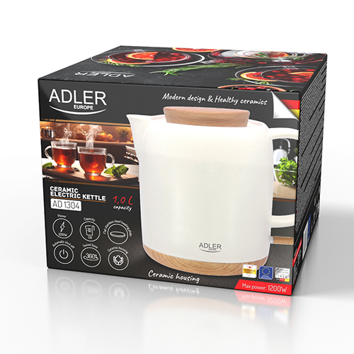 ADLER AD 1304 -vedenkeitin, 1,0 l, 1200 W, Ecru