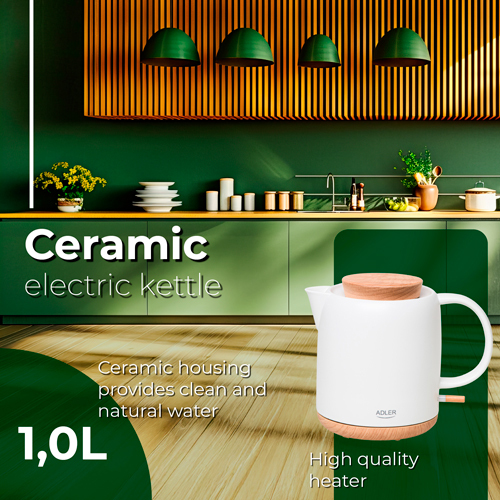 ADLER AD 1304 -vedenkeitin, 1,0 l, 1200 W, Ecru