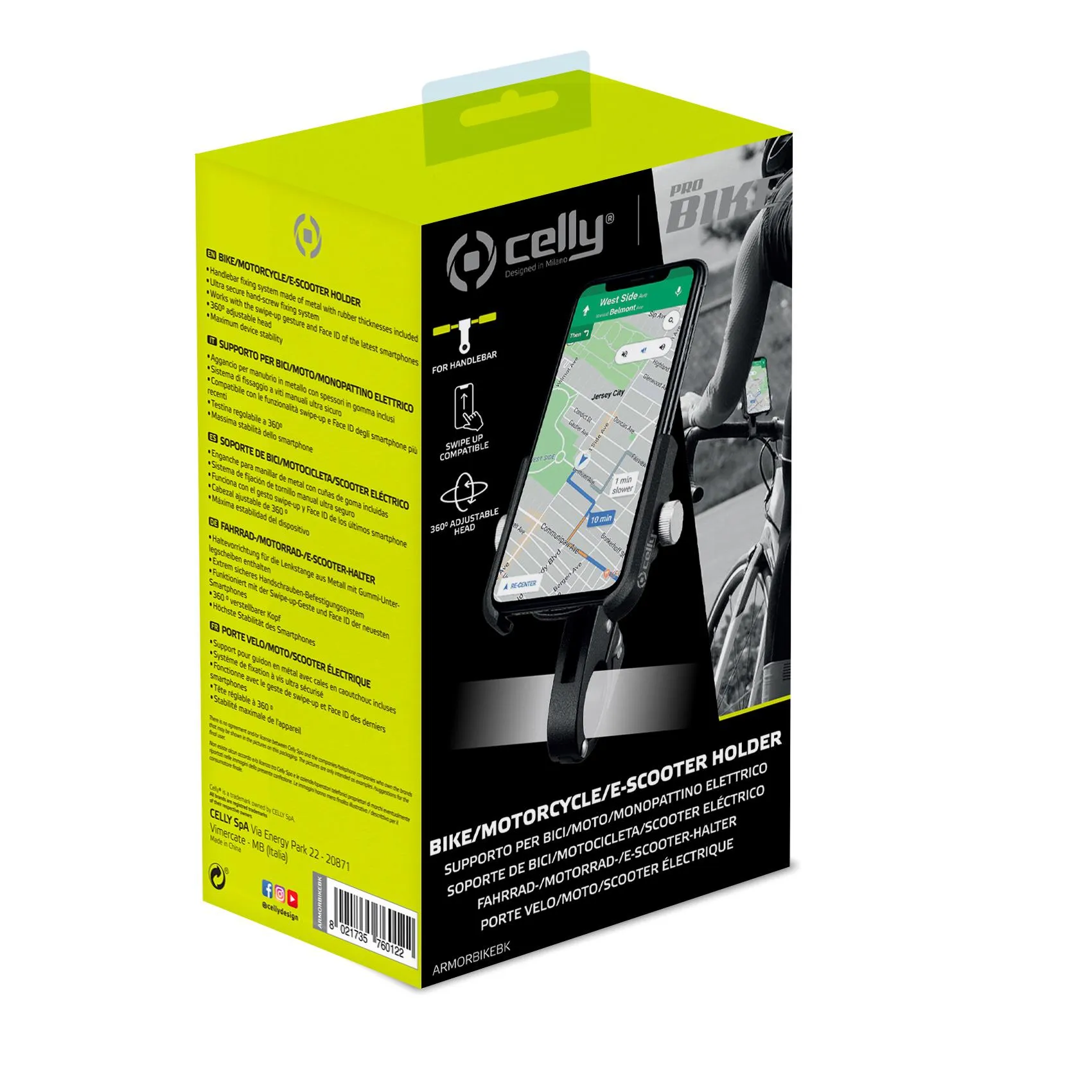 CELLY UNIVERSAL ARMOR BIKE HOLDER, BLACK