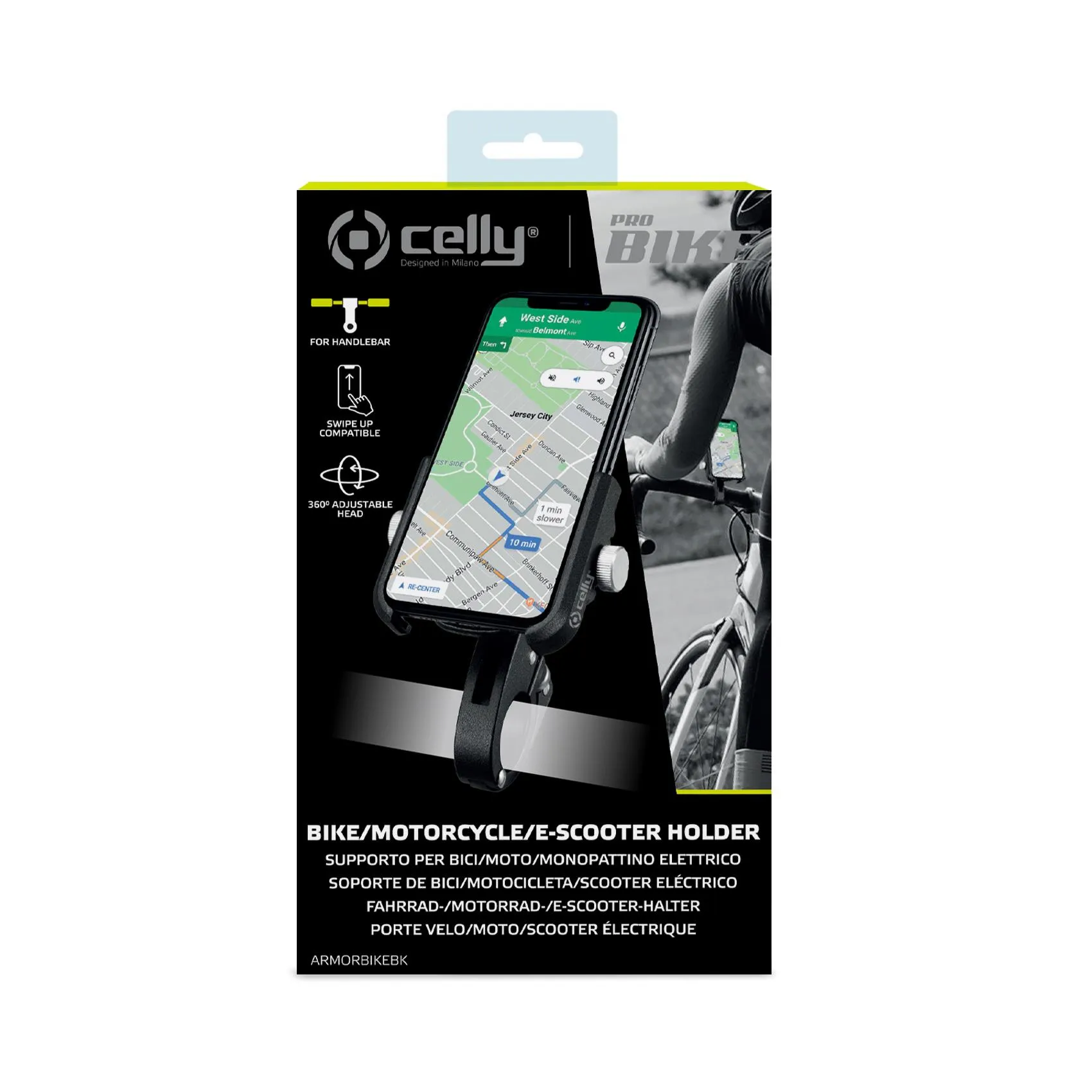 CELLY UNIVERSAL ARMOR BIKE HOLDER, BLACK