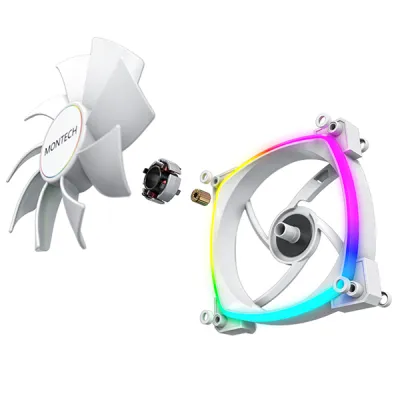Montech AX140, PWM, ARGB, 140mm - case fan, white