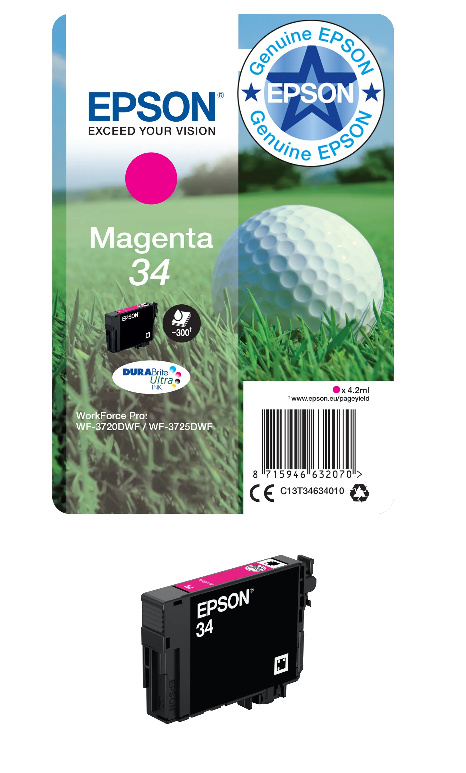 Epson 34 -mustekasetti, 4.2 ml, magenta