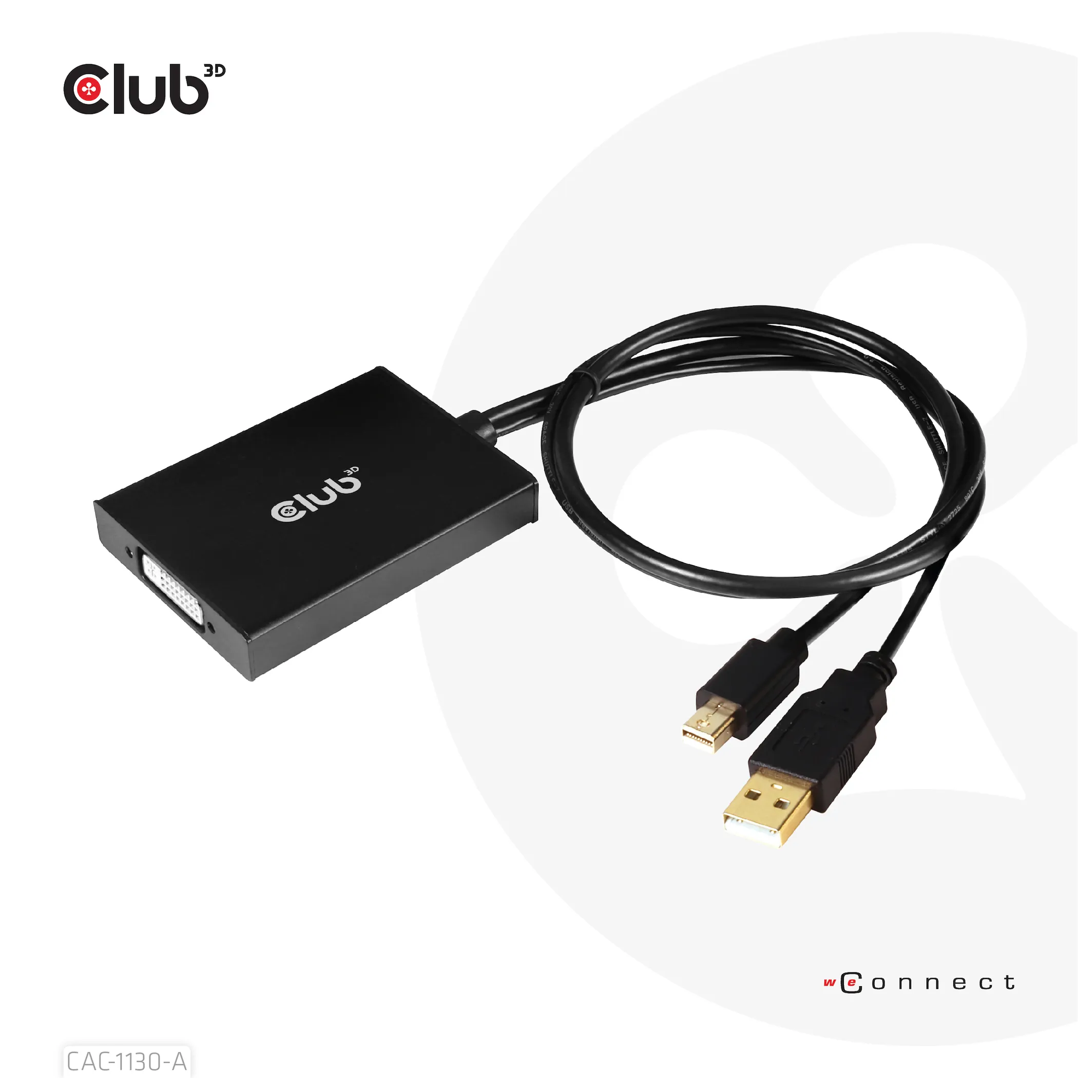 Club 3D Mini DisplayPort - Dual Link DVI, HDCP OFF version for Apple Cinema display - adapter, Black, 0.6m
