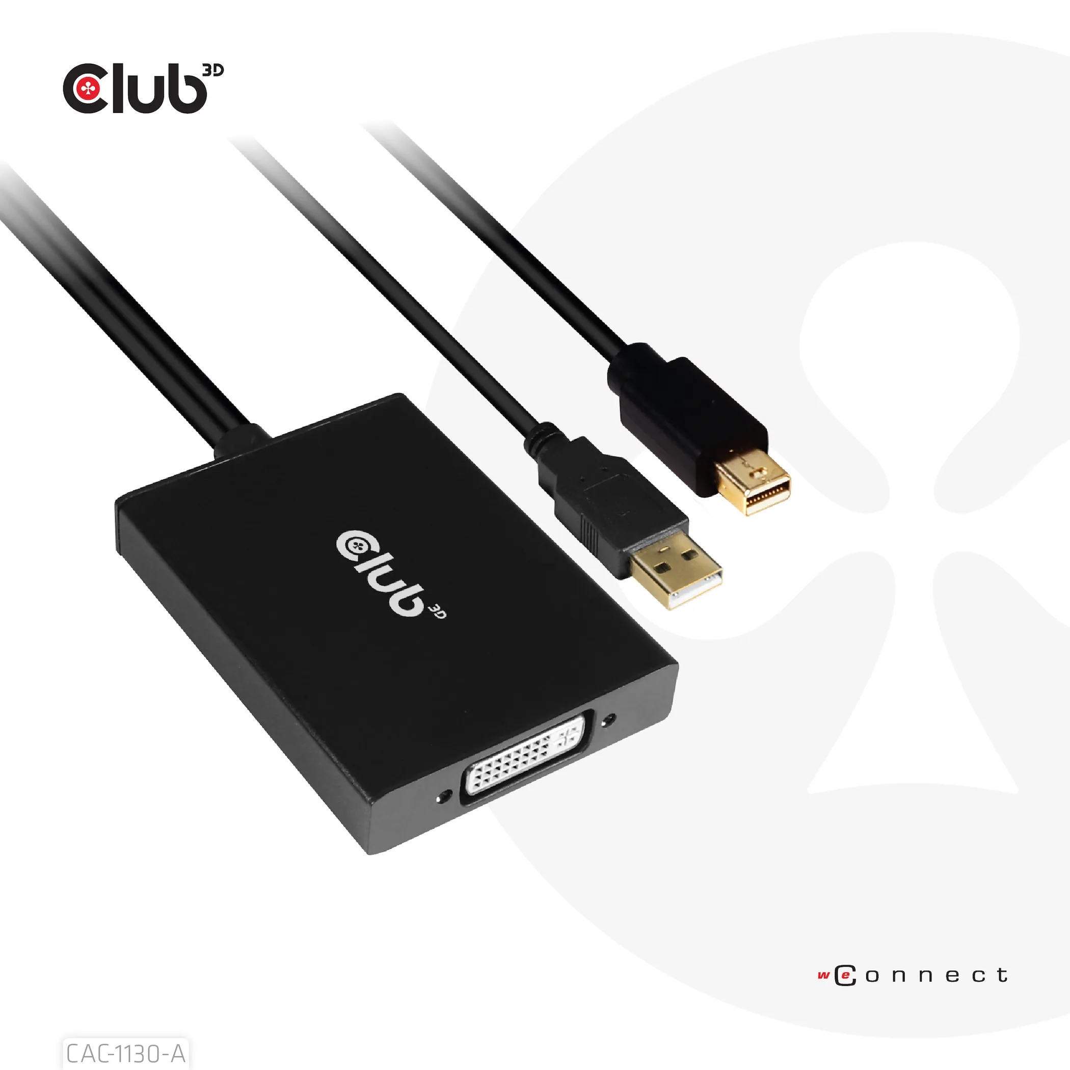 Club 3D Mini DisplayPort - Dual Link DVI, HDCP OFF version for Apple Cinema display - adapter, Black, 0.6m