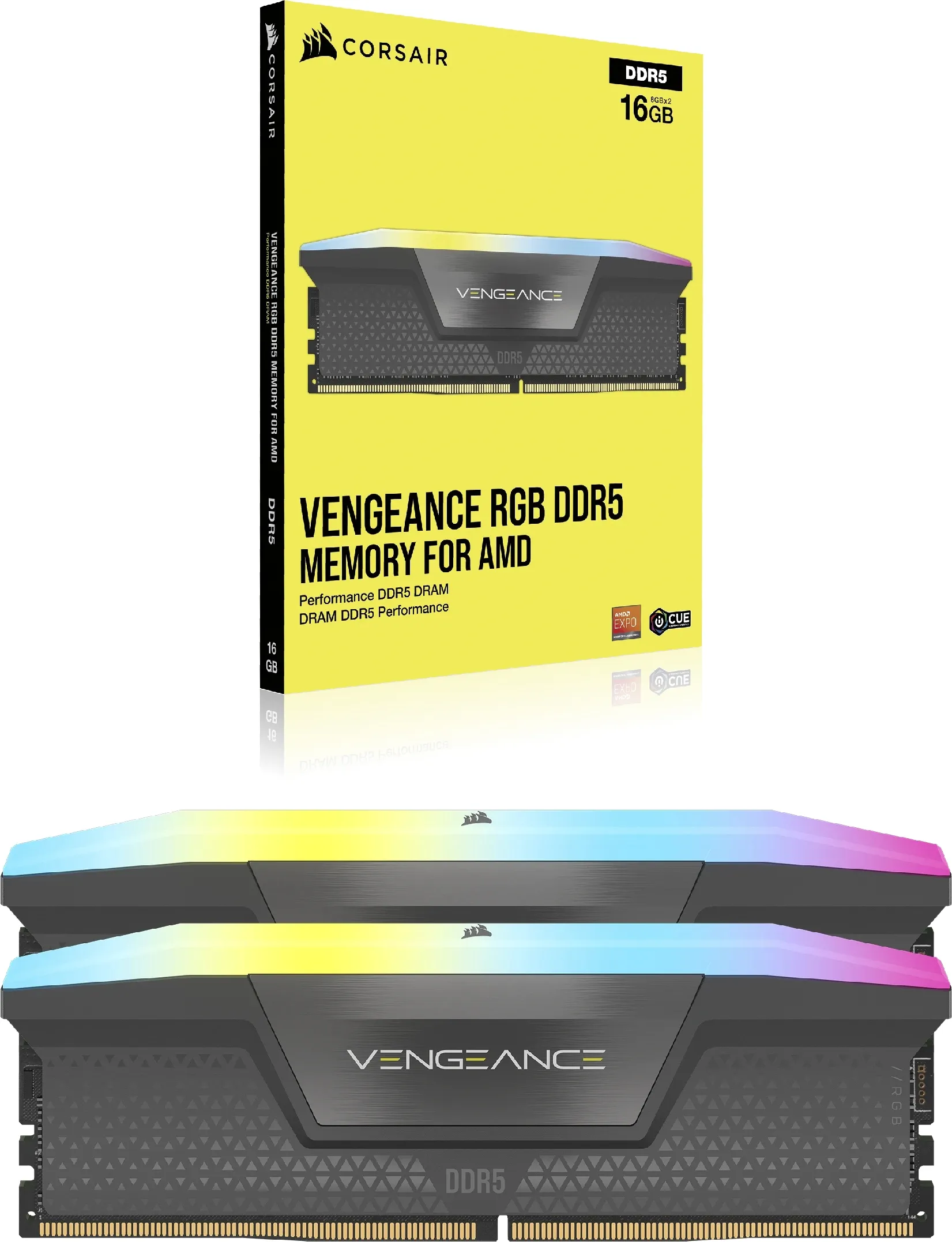 Corsair Vengeance RGB 32GB (2x16GB) DDR5, 6000 MHz, CL36 - memory (EXPO)