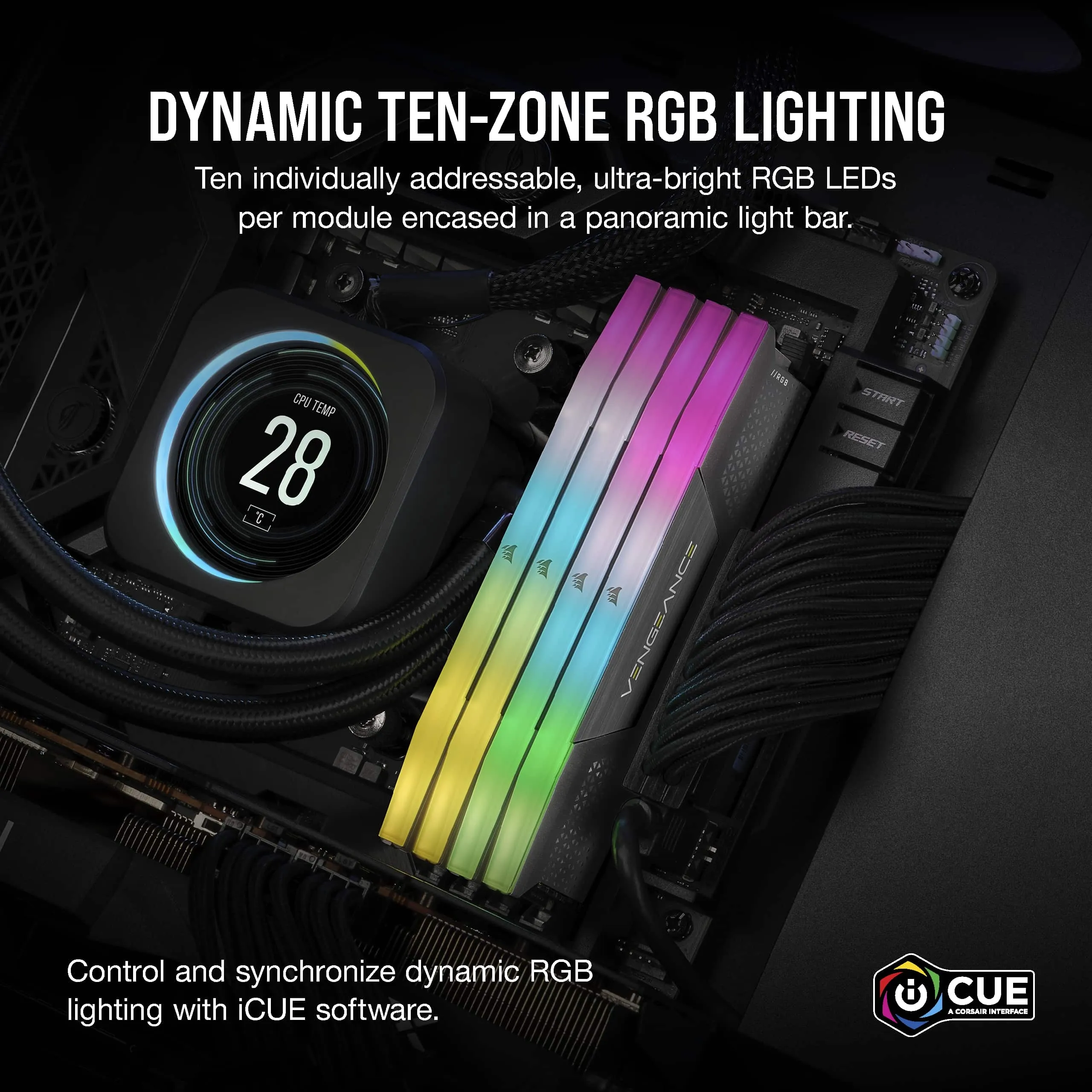 Corsair Vengeance RGB 32GB (2x16GB) DDR5, 6000 MHz, CL36 - memory (EXPO)