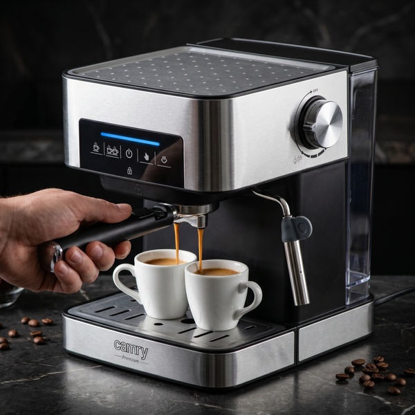 ADLER Camry CR 4410 Espresso Machine, 1.6L, Black and stainless steel