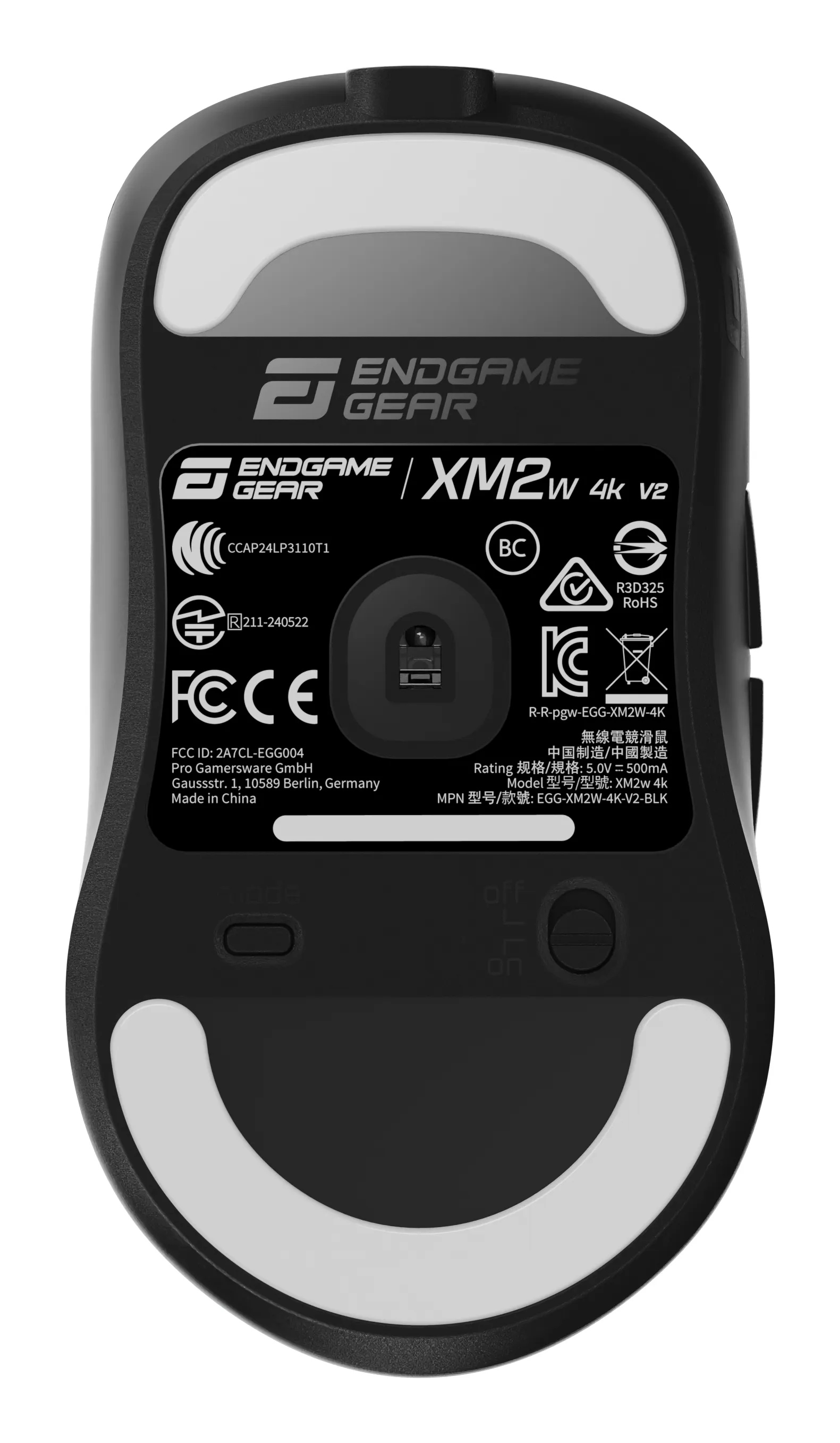 Endgame Gear XM2w 4k v2 tr&aring;dl&ouml;s gamingmus, svart