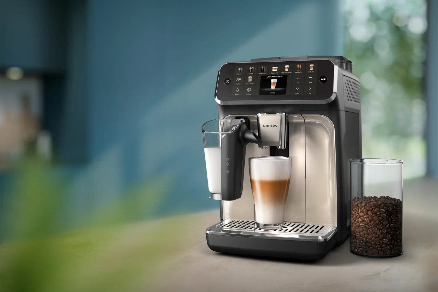 Philips 5500 series EP5547 Automatisk kaffemaskin Svart/förkromad