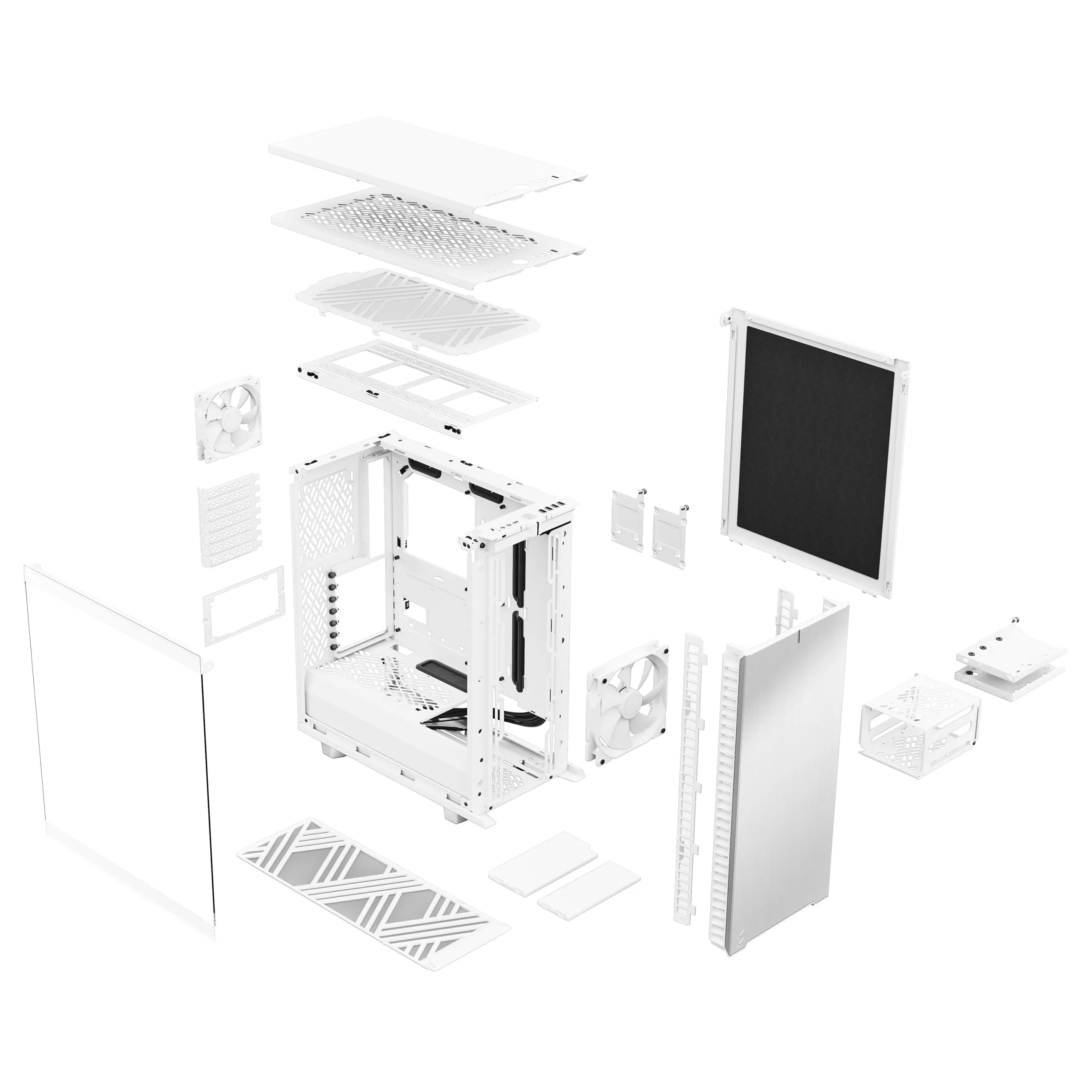 Fractal Design Define 7 Compact - Mid Tower case with window, White / Clear Tint