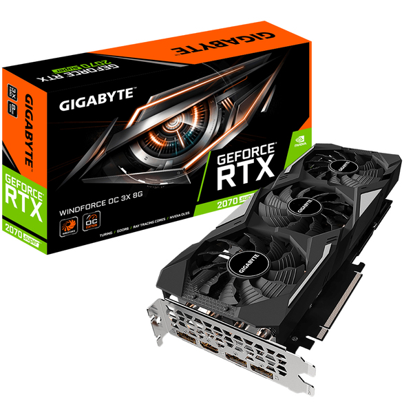 Gigabyte GeForce RTX 2070 SUPER WindForce 3X OC 8 Gt -n&auml;yt&ouml;nohjain