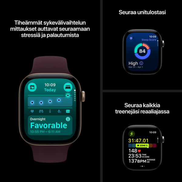 Apple Watch Series 12 (GPS) 42 mm aluminiumboett ljust guld med sportband sand, S/M
