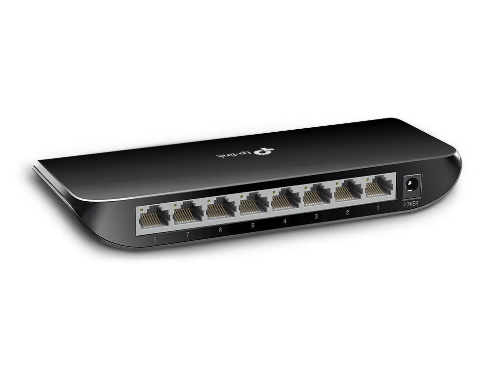 TP-Link TL-SG1008D - 8-porttinen Gigabit-p&ouml;yt&auml;kytkin, Musta