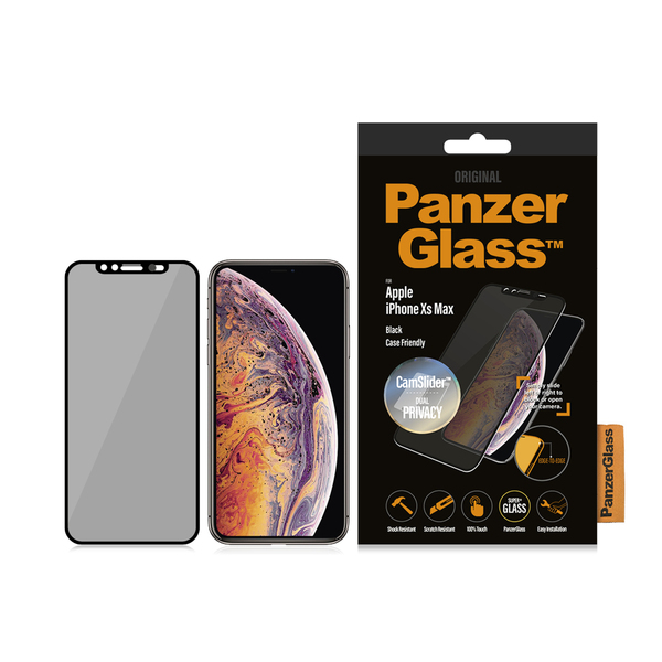 PanzerGlass iPhone X/XS (Cam Slider) - Screen Glass, Black