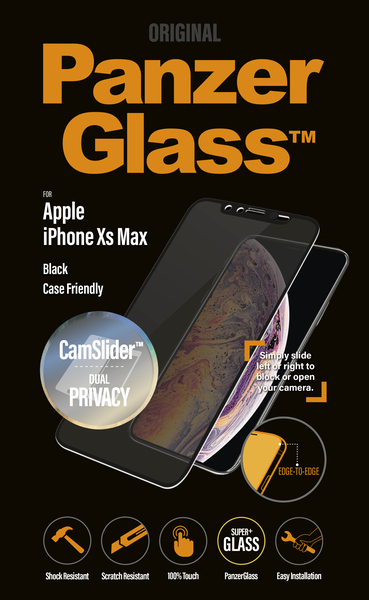 PanzerGlass iPhone X/XS (Cam Slider) - Screen Glass, Black
