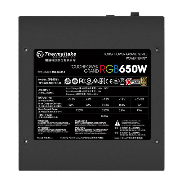 Thermaltake ToughPower Grand RGB 650W - PSU, 80 Plus Gold
