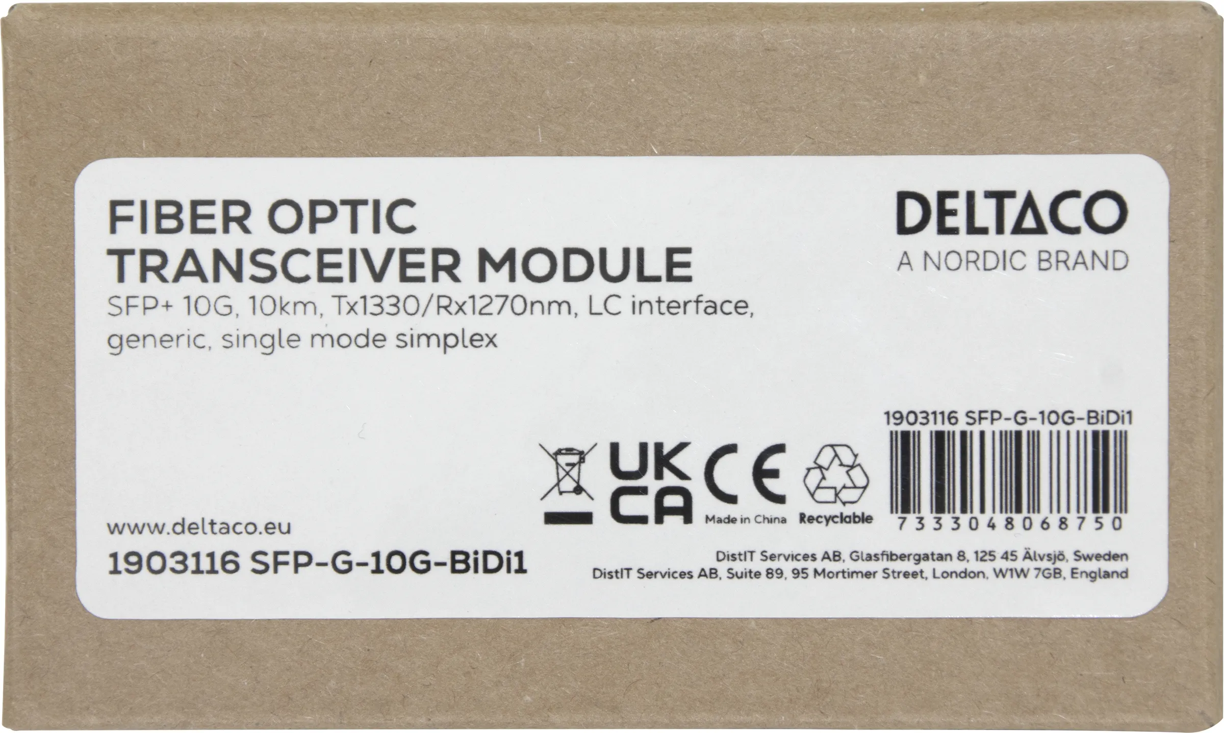 Deltaco OS2 LC 10m fiberkabel