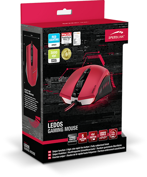 SpeedLink Ledos - gaming mouse, red/black