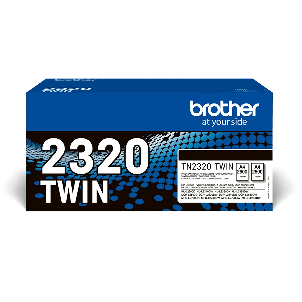 Brother TN2320TWIN laser toner kit, Black, 2 pcs