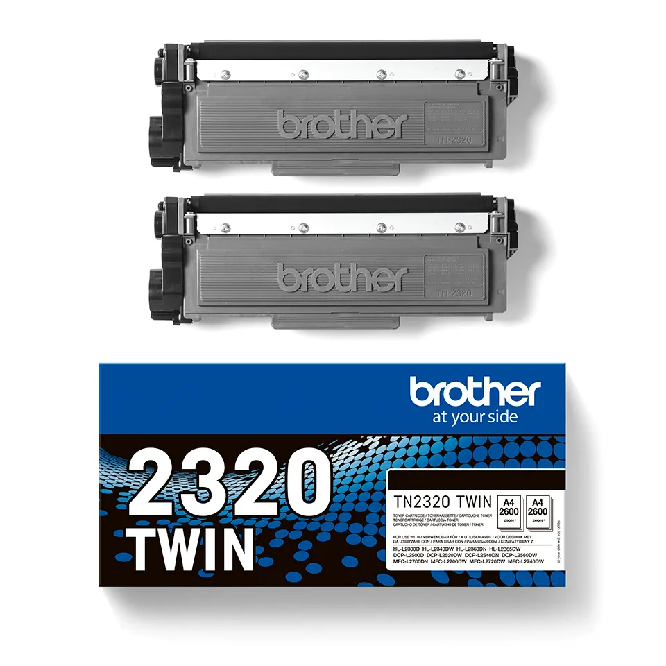 Brother TN2320TWIN laser toner kit, Black, 2 pcs