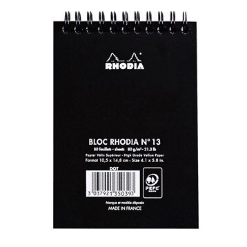 Rhodia NotePad wire black A6 dot