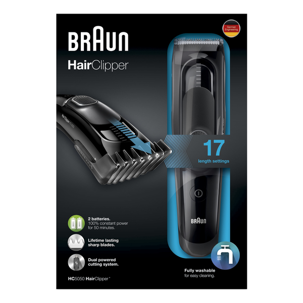 *BRAUN KOTIPARTURI HAIR PERFECT HC5050. Braun Series 5 Hair Clipper Braunin &auml;&auml;rimm&auml;inen hiustenleikkuukokemus,jossa on valittavana 16 pituutta (3-35mm) T&auml;ysin v