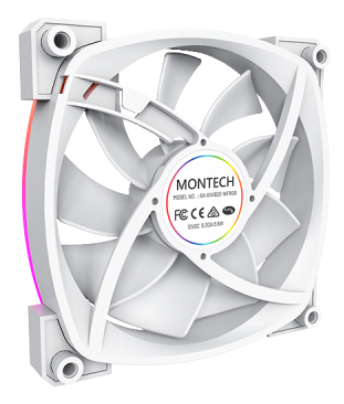 Montech AX140, PWM, ARGB, 140mm - case fan, white