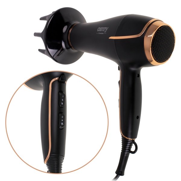 ADLER Camry CR 2255 2000W Hair Dryer, Black/Gold